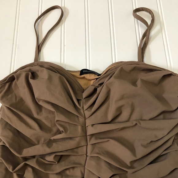 Goldsign Hutton Ruched Nude Strappy Bodysuit size Medium - Picture 6 of 15